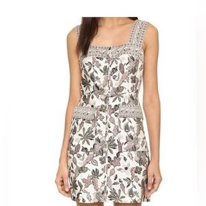 Tory Burch Ivory Wisteria Zip Up Dress - size 4